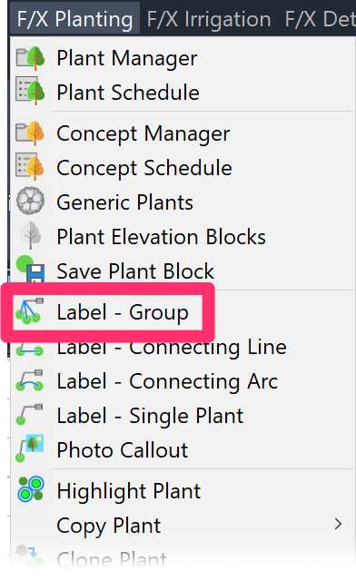 F/X Planting menu